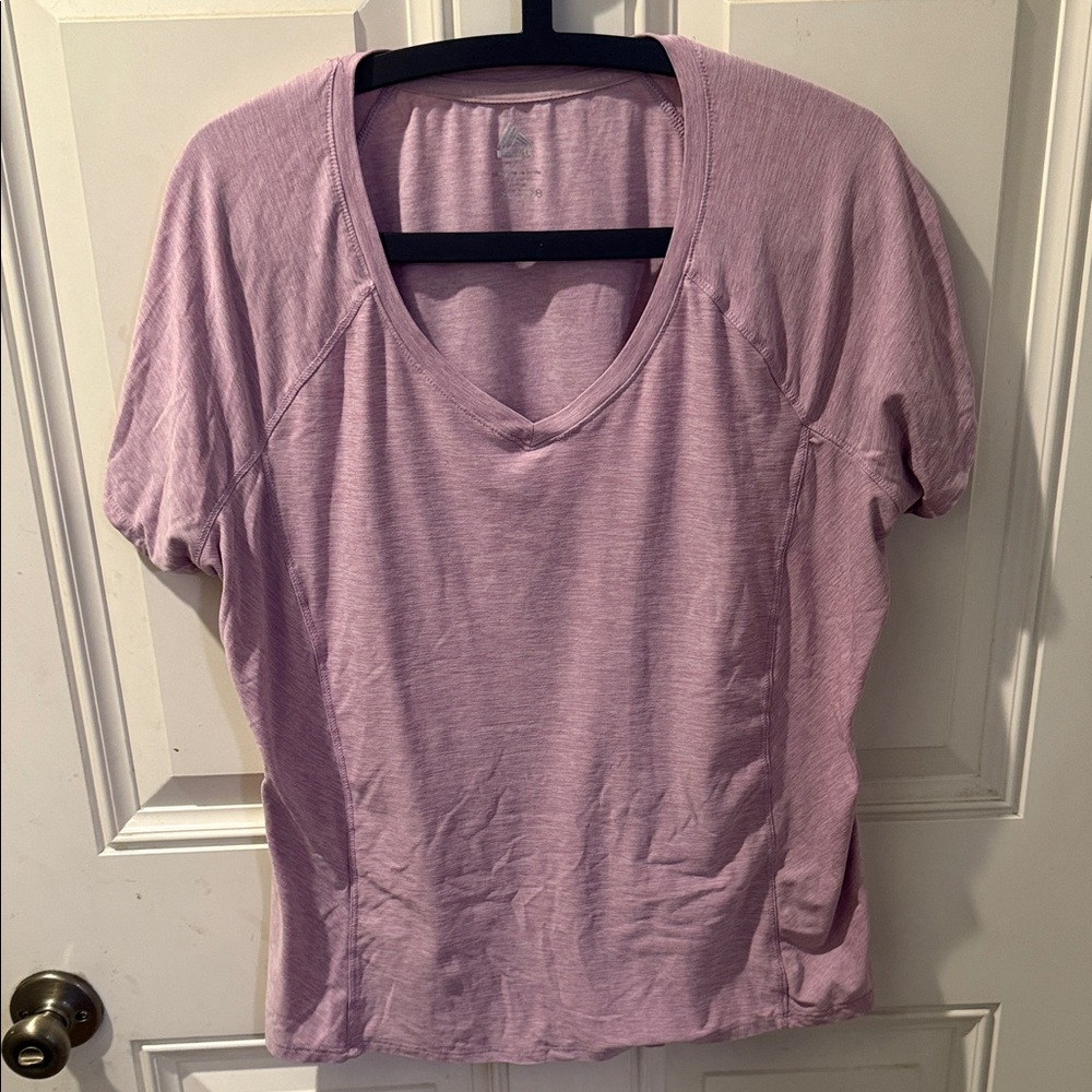 RBX Women's Light Purple Short Sleeve Tee Reebok Athletic Top SMOKE FREE Size CL
